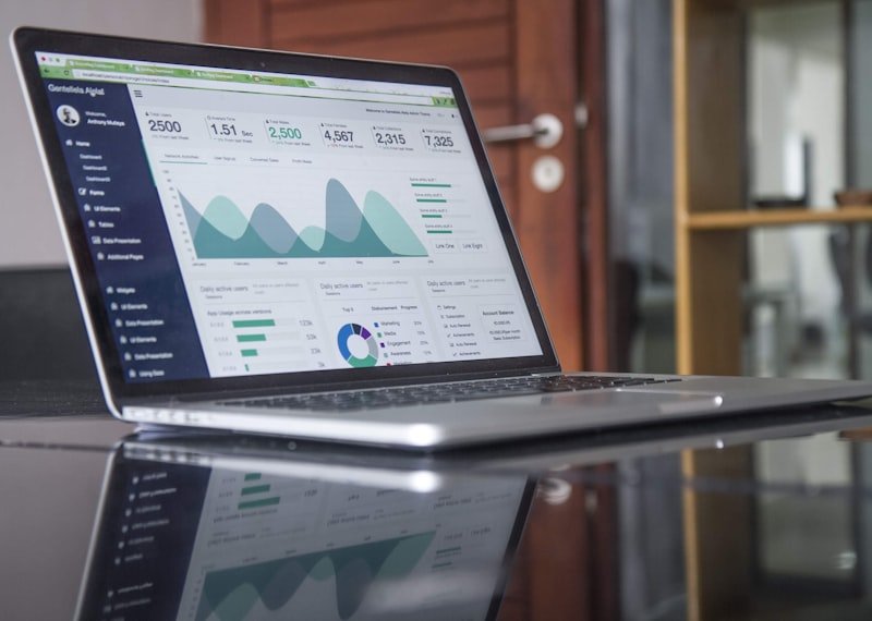 Analytics dashboard showing chart statistics representing Digital Marketing